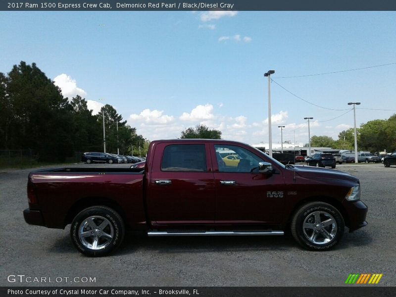 Delmonico Red Pearl / Black/Diesel Gray 2017 Ram 1500 Express Crew Cab