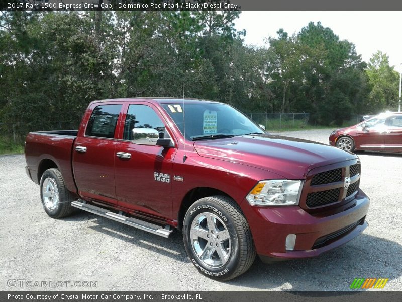 Delmonico Red Pearl / Black/Diesel Gray 2017 Ram 1500 Express Crew Cab