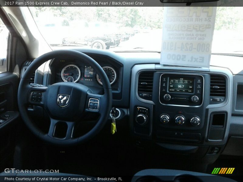 Delmonico Red Pearl / Black/Diesel Gray 2017 Ram 1500 Express Crew Cab