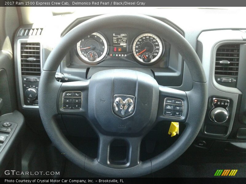 Delmonico Red Pearl / Black/Diesel Gray 2017 Ram 1500 Express Crew Cab