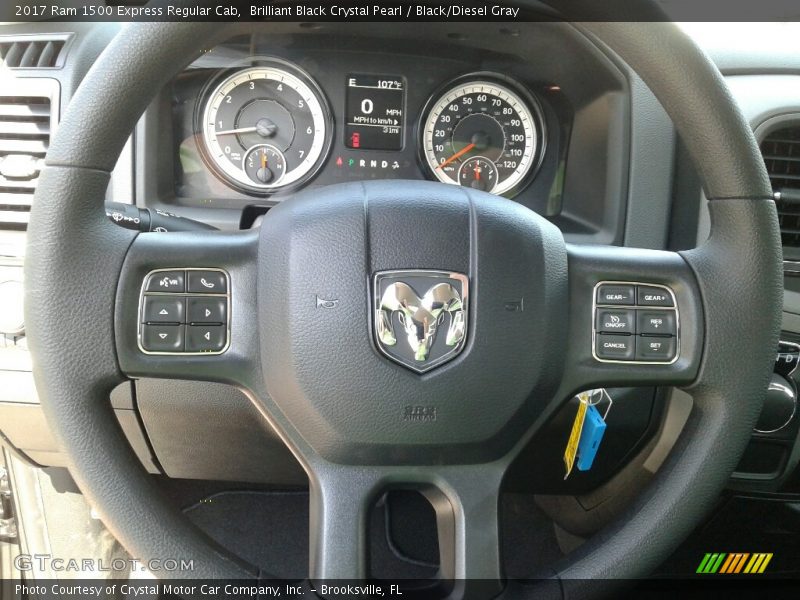 Brilliant Black Crystal Pearl / Black/Diesel Gray 2017 Ram 1500 Express Regular Cab