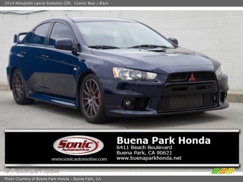 Cosmic Blue / Black 2014 Mitsubishi Lancer Evolution GSR