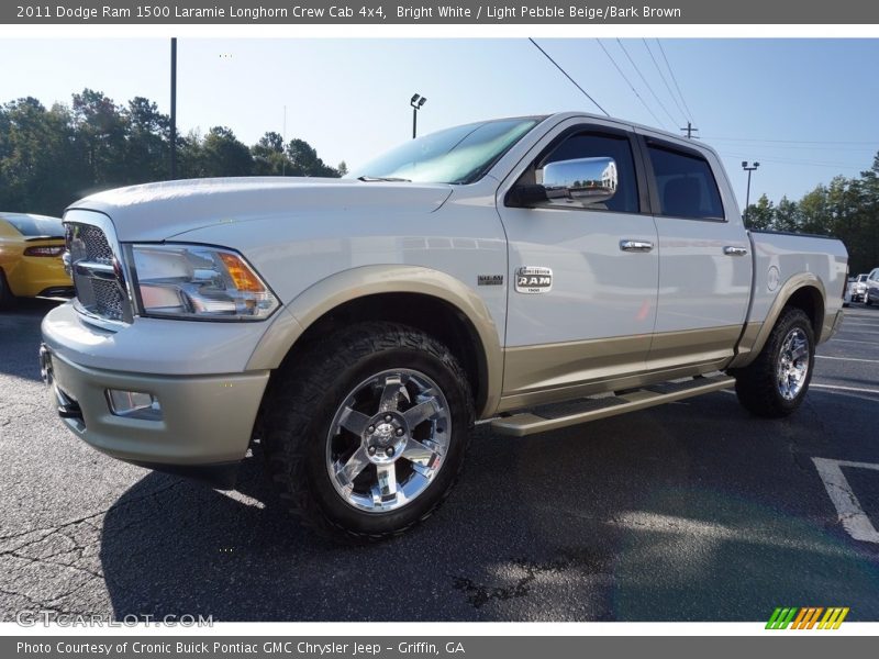 Bright White / Light Pebble Beige/Bark Brown 2011 Dodge Ram 1500 Laramie Longhorn Crew Cab 4x4