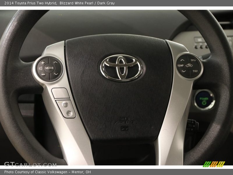 Blizzard White Pearl / Dark Gray 2014 Toyota Prius Two Hybrid