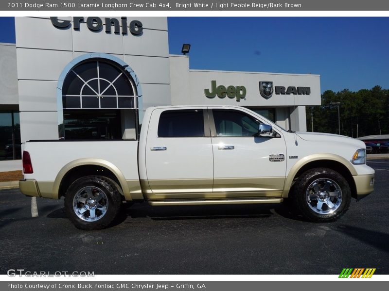 Bright White / Light Pebble Beige/Bark Brown 2011 Dodge Ram 1500 Laramie Longhorn Crew Cab 4x4