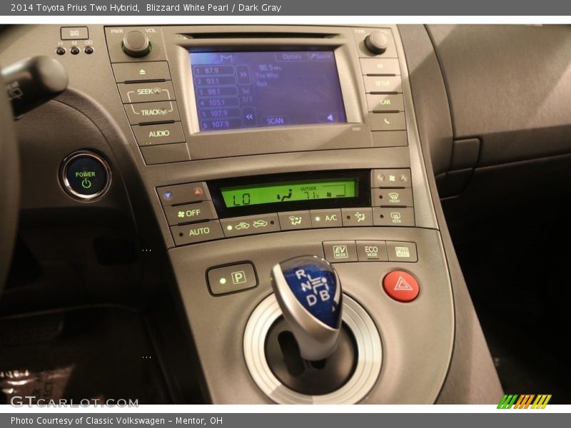 Blizzard White Pearl / Dark Gray 2014 Toyota Prius Two Hybrid
