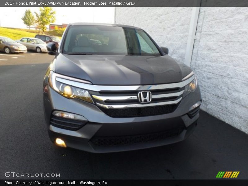 Modern Steel Metallic / Gray 2017 Honda Pilot EX-L AWD w/Navigation