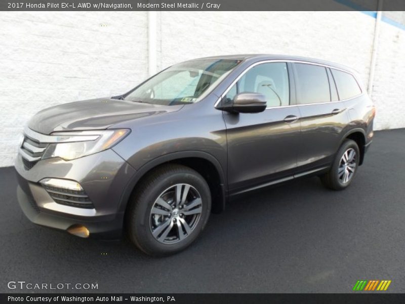 Modern Steel Metallic / Gray 2017 Honda Pilot EX-L AWD w/Navigation