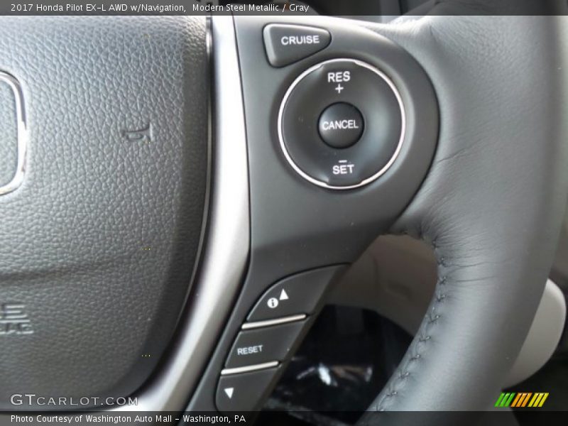 Modern Steel Metallic / Gray 2017 Honda Pilot EX-L AWD w/Navigation