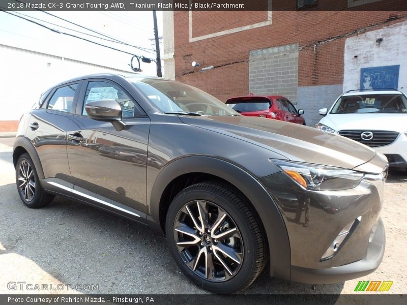 Titanium Flash Mica / Black/Parchment 2018 Mazda CX-3 Grand Touring AWD