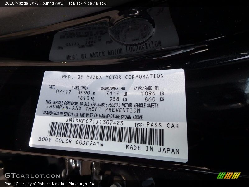 Jet Black Mica / Black 2018 Mazda CX-3 Touring AWD