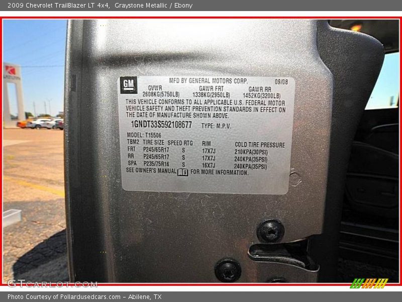 Graystone Metallic / Ebony 2009 Chevrolet TrailBlazer LT 4x4