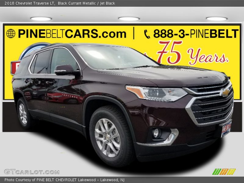 Black Currant Metallic / Jet Black 2018 Chevrolet Traverse LT