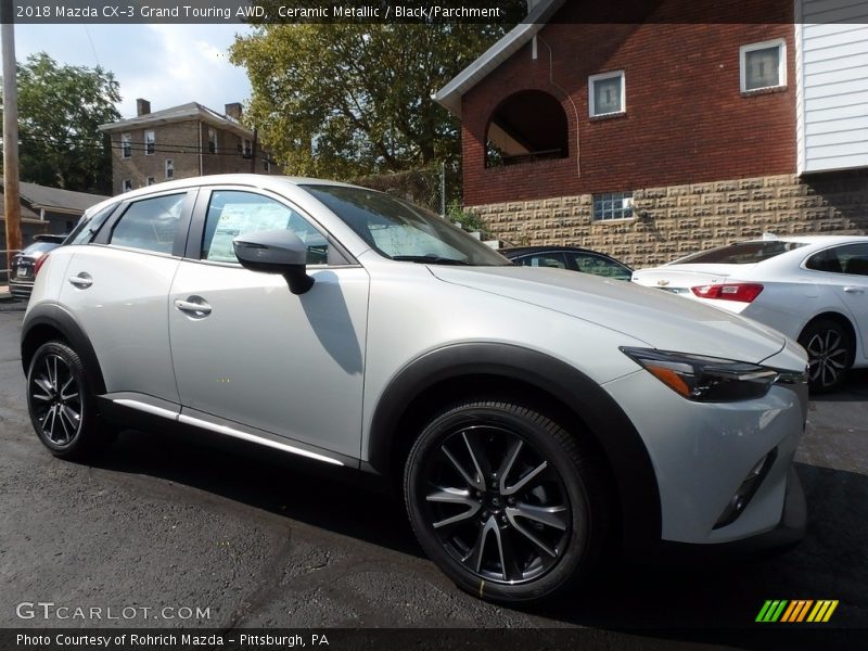 Ceramic Metallic / Black/Parchment 2018 Mazda CX-3 Grand Touring AWD