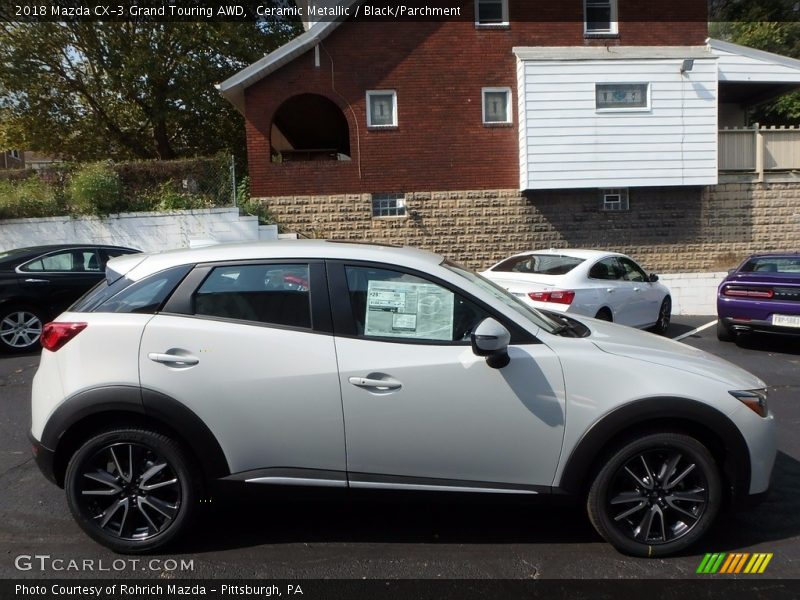 Ceramic Metallic / Black/Parchment 2018 Mazda CX-3 Grand Touring AWD