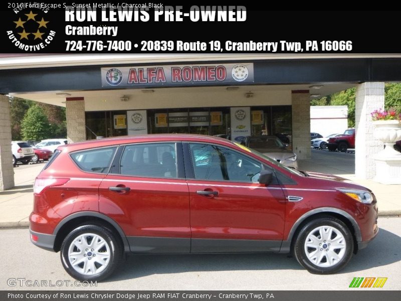 Sunset Metallic / Charcoal Black 2016 Ford Escape S