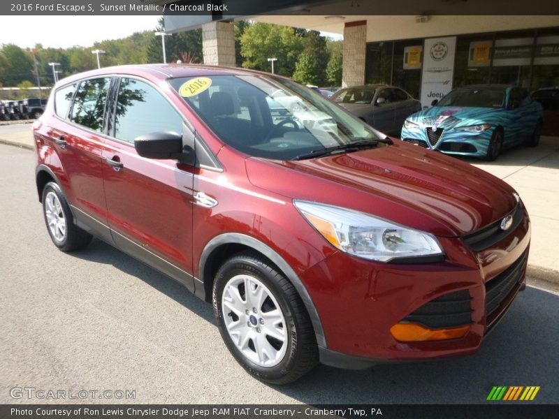 Sunset Metallic / Charcoal Black 2016 Ford Escape S