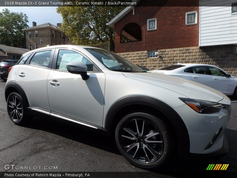Ceramic Metallic / Black/Parchment 2018 Mazda CX-3 Grand Touring AWD