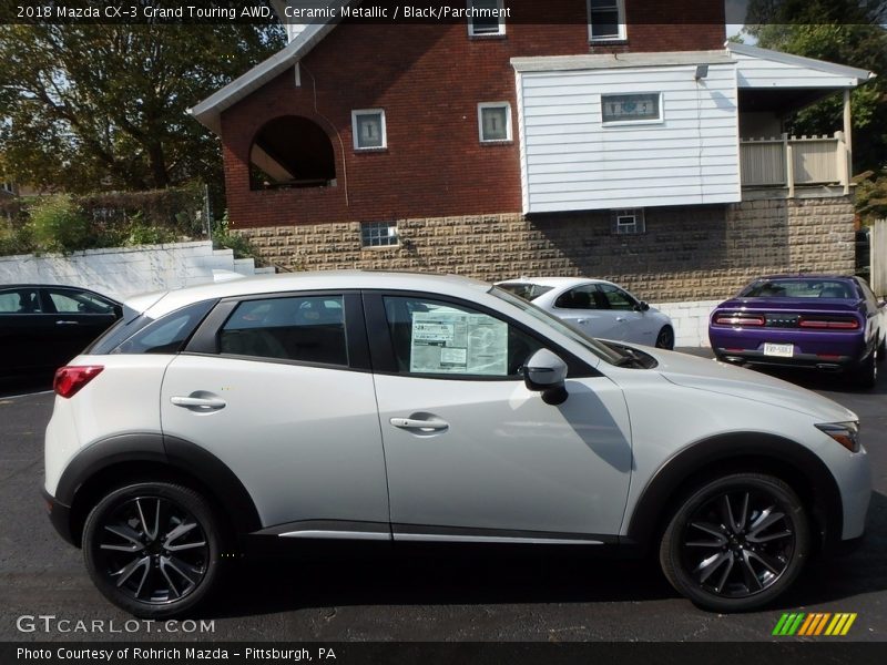 Ceramic Metallic / Black/Parchment 2018 Mazda CX-3 Grand Touring AWD