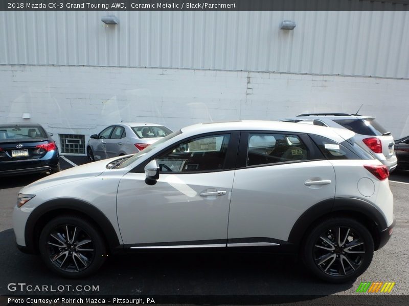 Ceramic Metallic / Black/Parchment 2018 Mazda CX-3 Grand Touring AWD