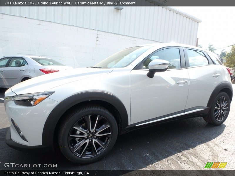 Ceramic Metallic / Black/Parchment 2018 Mazda CX-3 Grand Touring AWD