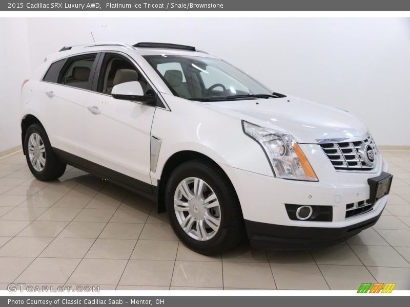 Platinum Ice Tricoat / Shale/Brownstone 2015 Cadillac SRX Luxury AWD