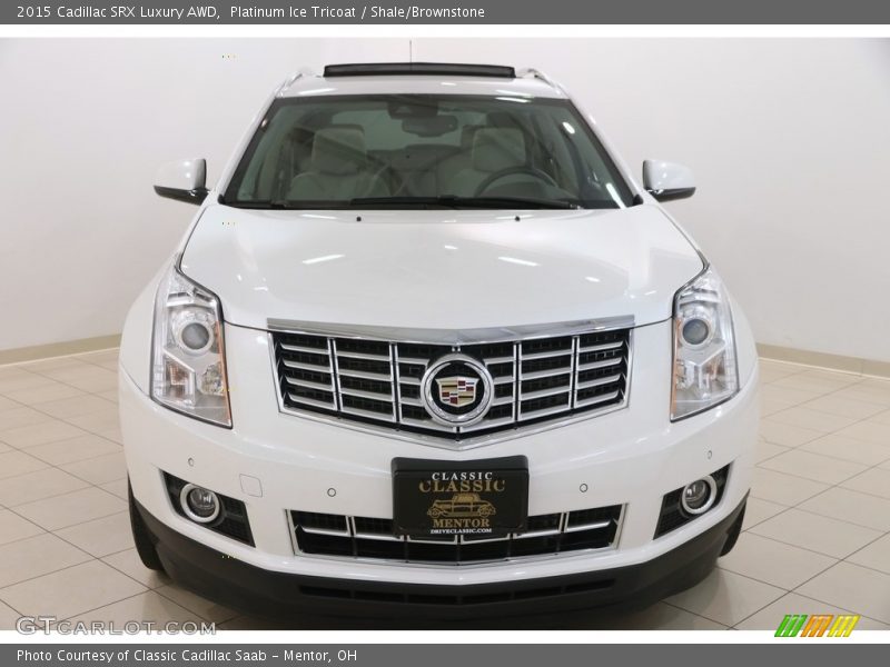 Platinum Ice Tricoat / Shale/Brownstone 2015 Cadillac SRX Luxury AWD