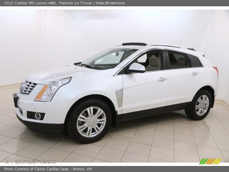 Platinum Ice Tricoat / Shale/Brownstone 2015 Cadillac SRX Luxury AWD