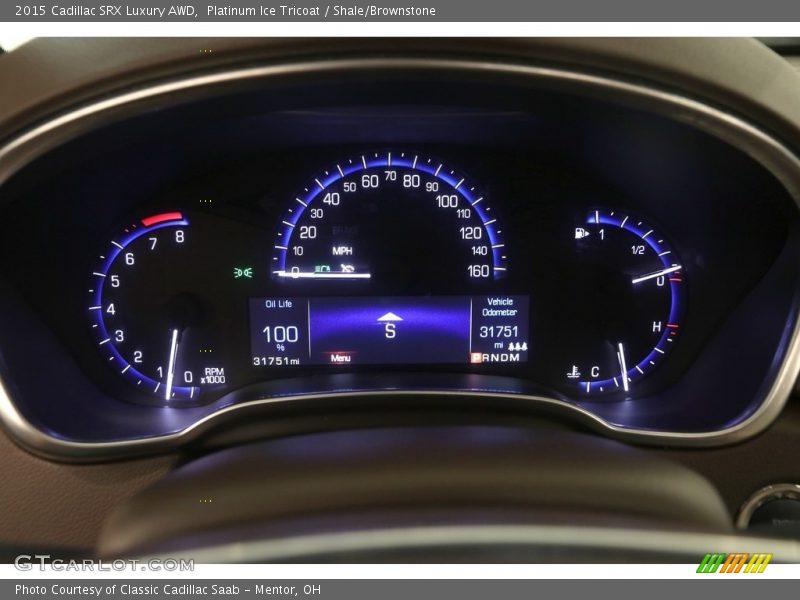 Platinum Ice Tricoat / Shale/Brownstone 2015 Cadillac SRX Luxury AWD