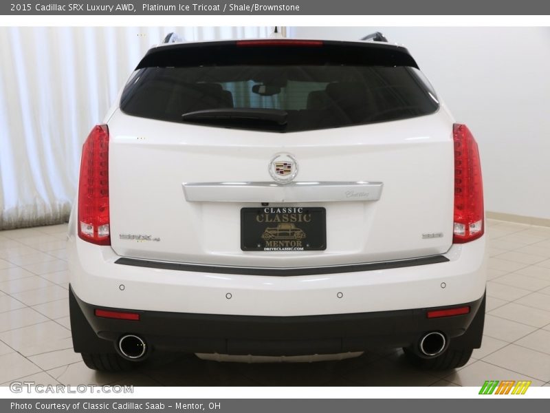 Platinum Ice Tricoat / Shale/Brownstone 2015 Cadillac SRX Luxury AWD