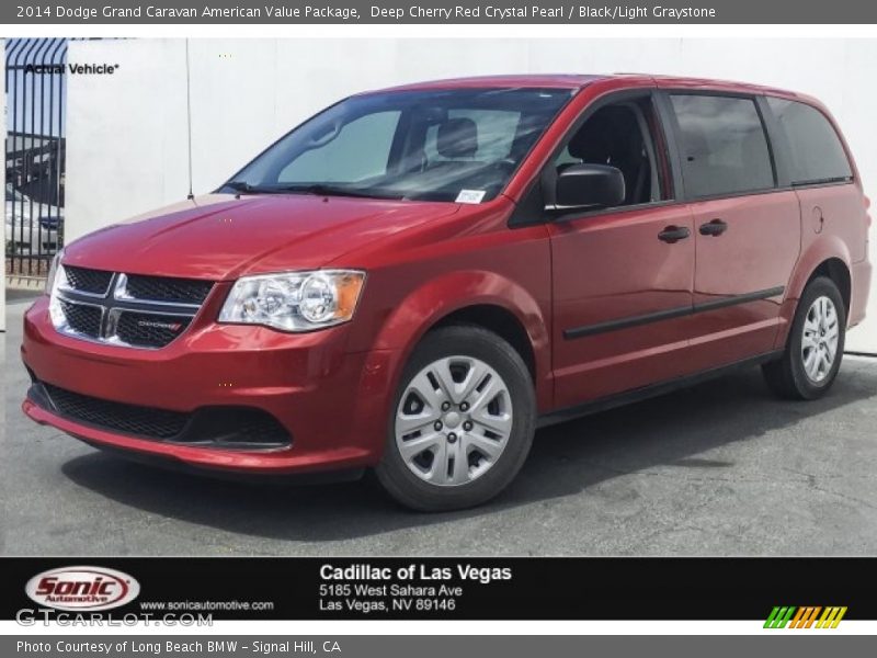 Deep Cherry Red Crystal Pearl / Black/Light Graystone 2014 Dodge Grand Caravan American Value Package