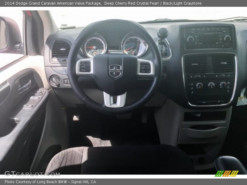 Deep Cherry Red Crystal Pearl / Black/Light Graystone 2014 Dodge Grand Caravan American Value Package