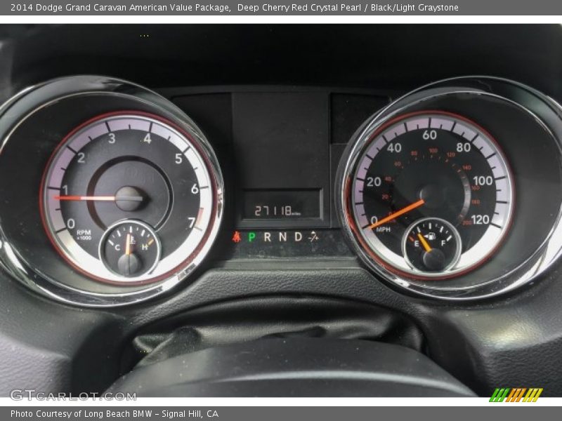 Deep Cherry Red Crystal Pearl / Black/Light Graystone 2014 Dodge Grand Caravan American Value Package