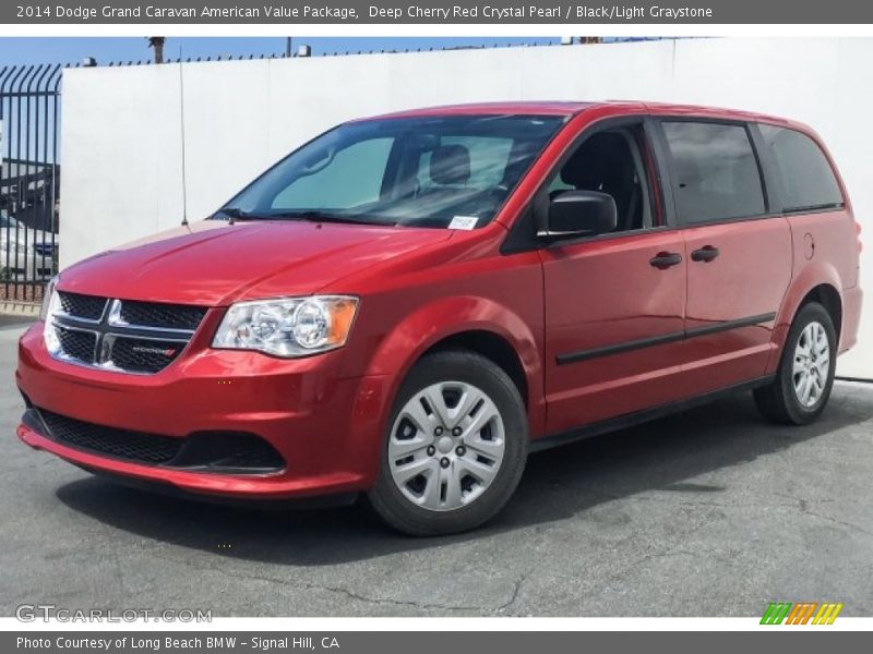 Deep Cherry Red Crystal Pearl / Black/Light Graystone 2014 Dodge Grand Caravan American Value Package