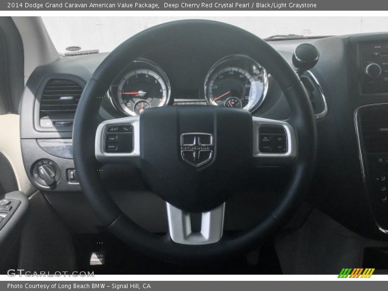 Deep Cherry Red Crystal Pearl / Black/Light Graystone 2014 Dodge Grand Caravan American Value Package