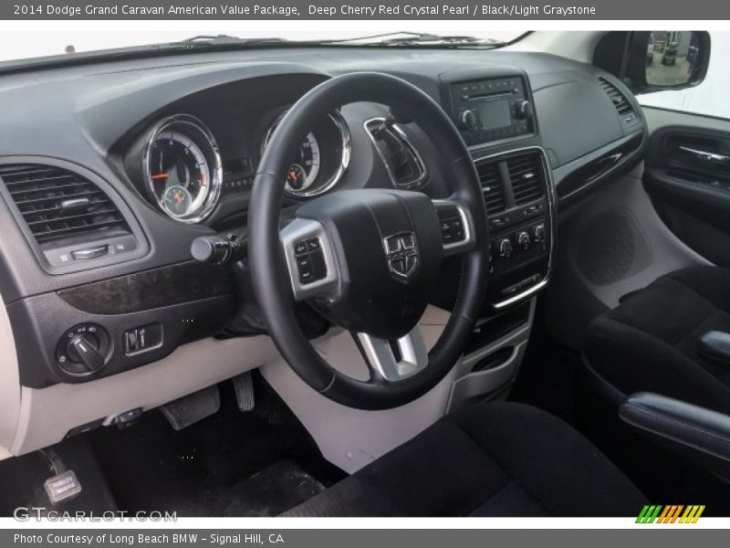 Deep Cherry Red Crystal Pearl / Black/Light Graystone 2014 Dodge Grand Caravan American Value Package