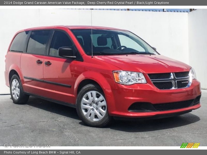 Deep Cherry Red Crystal Pearl / Black/Light Graystone 2014 Dodge Grand Caravan American Value Package