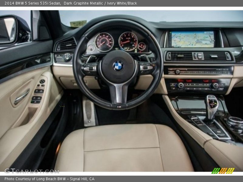 Dark Graphite Metallic / Ivory White/Black 2014 BMW 5 Series 535i Sedan