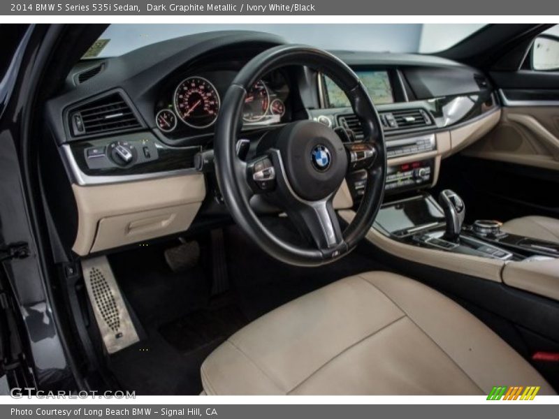 Dark Graphite Metallic / Ivory White/Black 2014 BMW 5 Series 535i Sedan