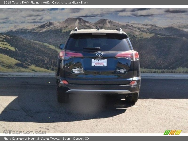 Galactic Aqua Mica / Black 2018 Toyota RAV4 Platinum AWD