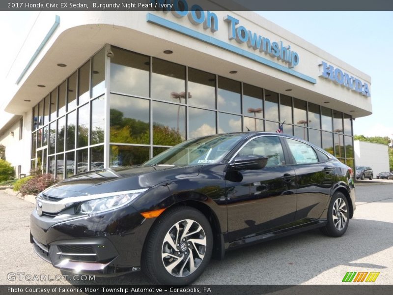 Burgundy Night Pearl / Ivory 2017 Honda Civic EX Sedan