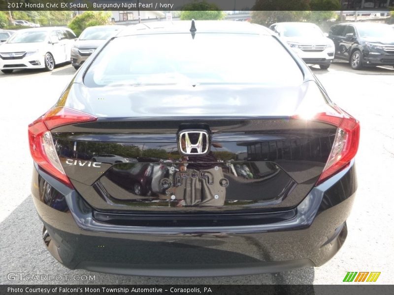 Burgundy Night Pearl / Ivory 2017 Honda Civic EX Sedan