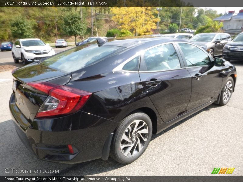 Burgundy Night Pearl / Ivory 2017 Honda Civic EX Sedan