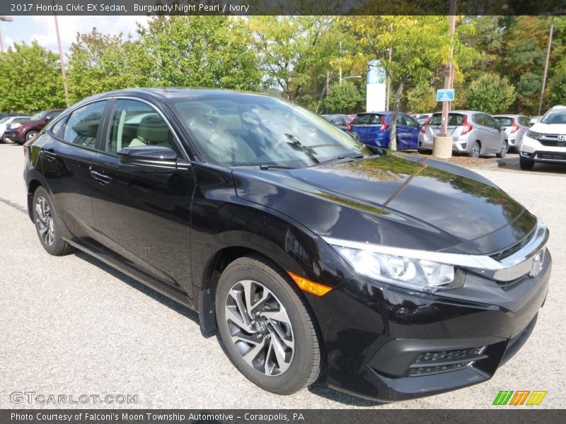 Burgundy Night Pearl / Ivory 2017 Honda Civic EX Sedan