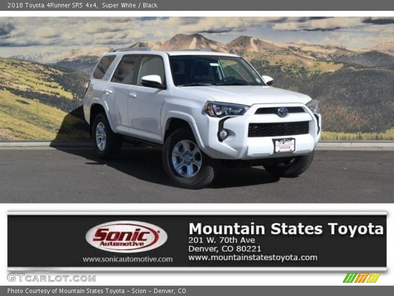Super White / Black 2018 Toyota 4Runner SR5 4x4