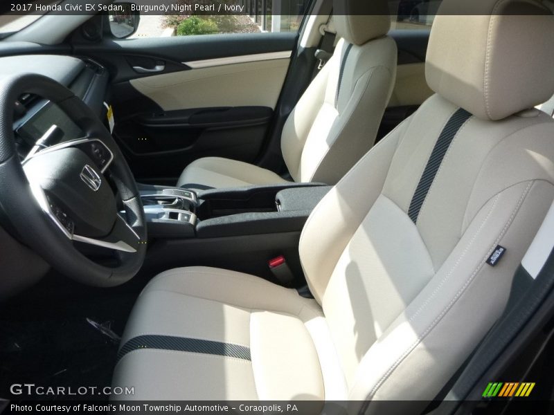 Burgundy Night Pearl / Ivory 2017 Honda Civic EX Sedan