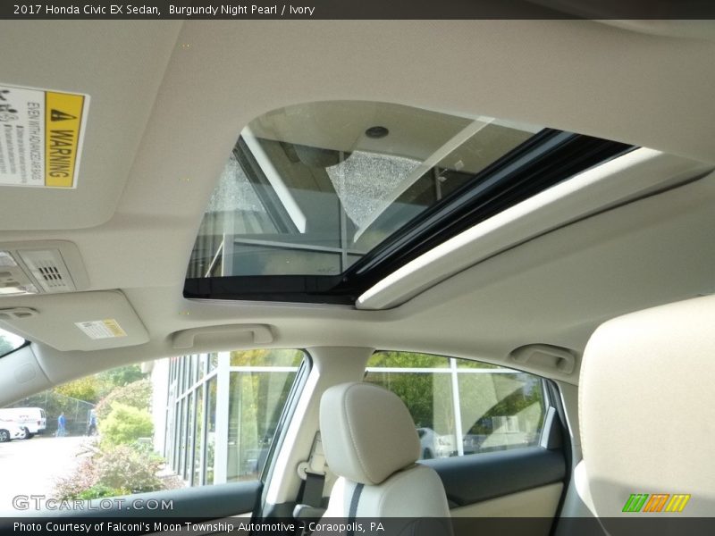 Burgundy Night Pearl / Ivory 2017 Honda Civic EX Sedan