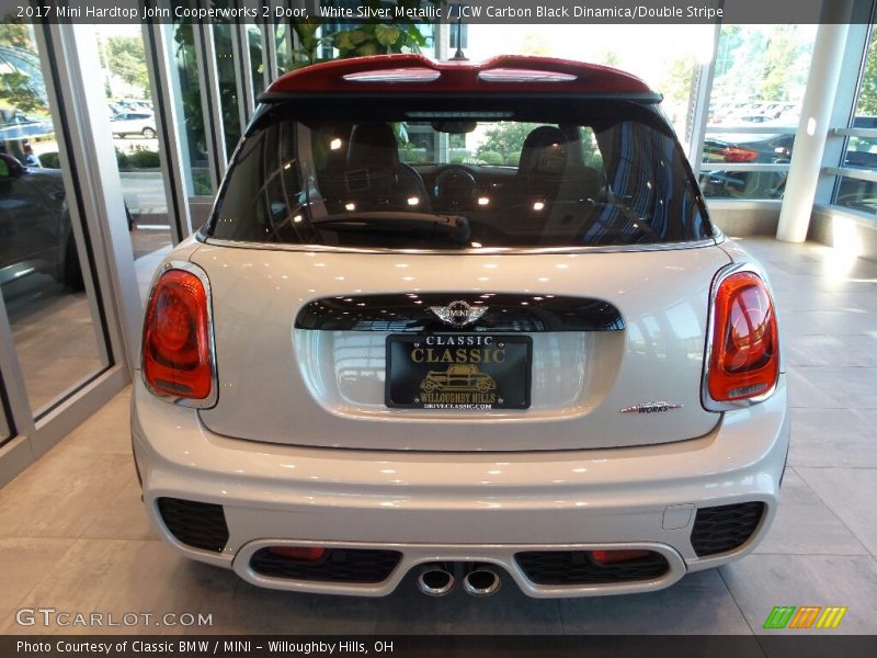 White Silver Metallic / JCW Carbon Black Dinamica/Double Stripe 2017 Mini Hardtop John Cooperworks 2 Door