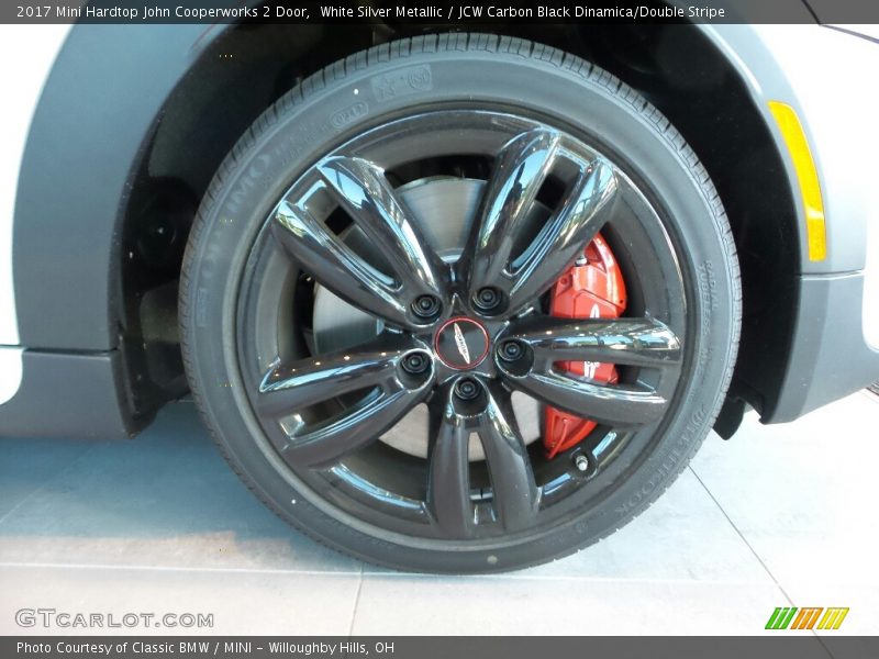 White Silver Metallic / JCW Carbon Black Dinamica/Double Stripe 2017 Mini Hardtop John Cooperworks 2 Door