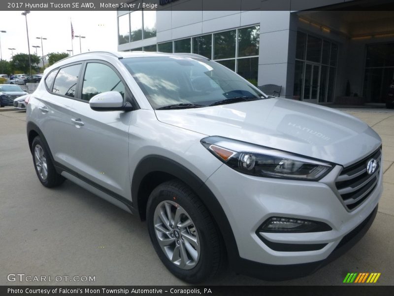 Molten Silver / Beige 2017 Hyundai Tucson SE AWD